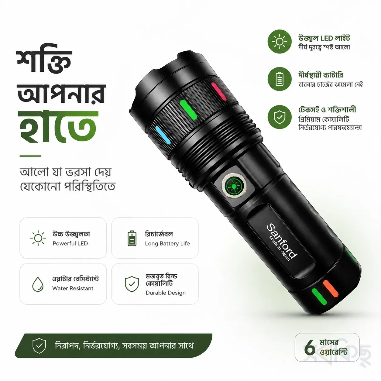 Sunford Portable LED Torch - 3