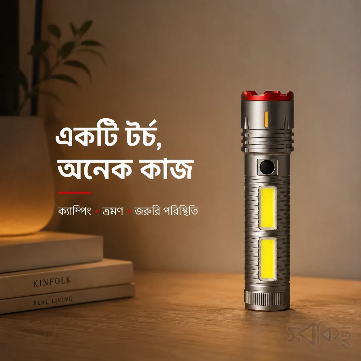 GearUP K60 Rechargeable Flashlight 10W COB + LED Torchlight - 10