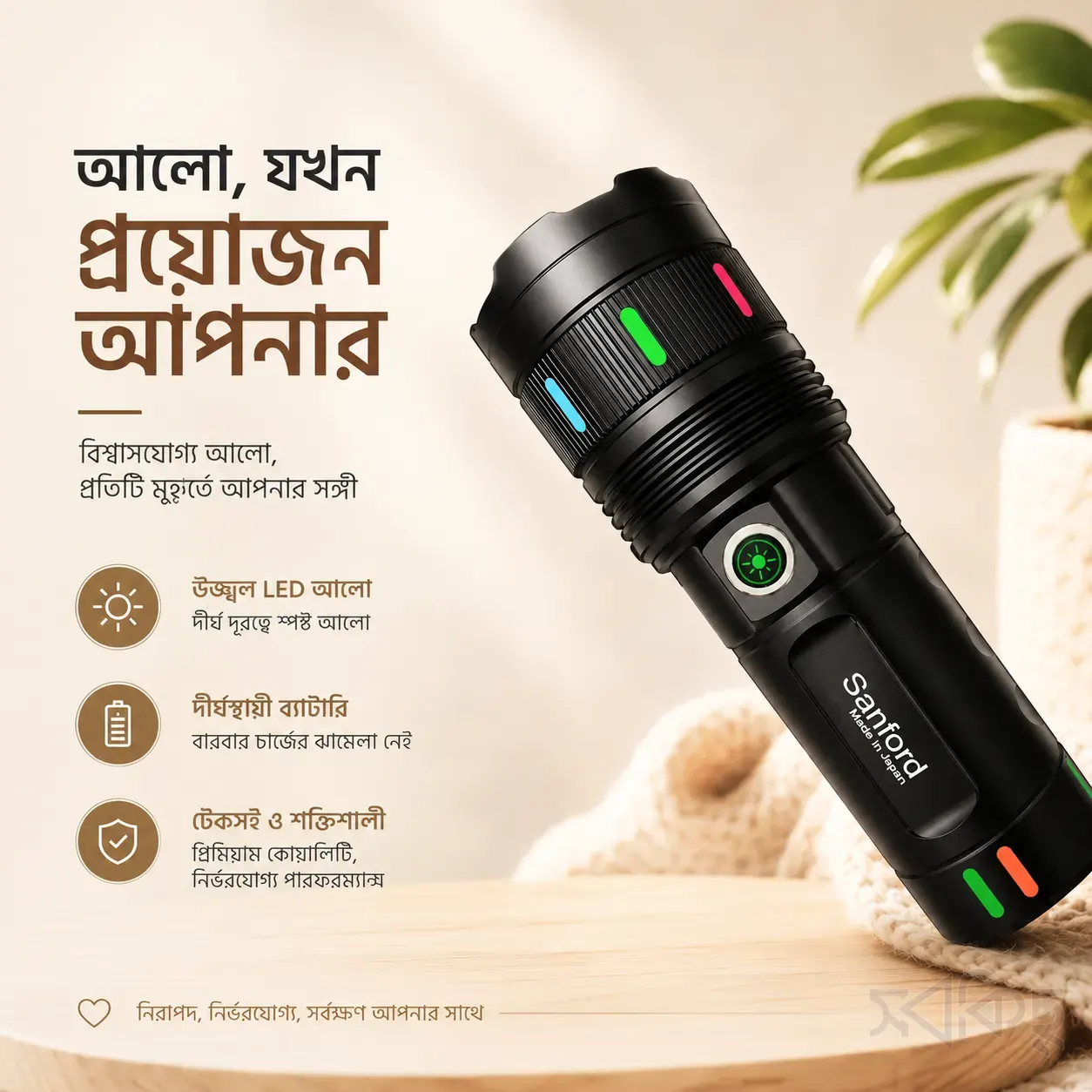 Sunford Portable LED Torch - 4