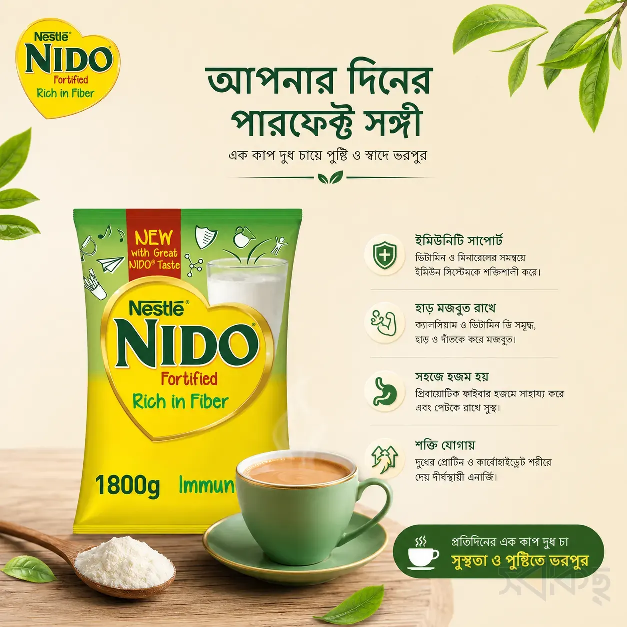 Nestle NIDO Fortified Rich in Fiber 1800g - 2